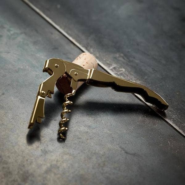 Belmont™ Gold-Plated Double-Hinged Corkscrew