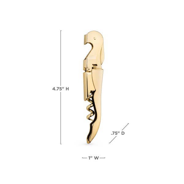 Belmont™ Gold-Plated Double-Hinged Corkscrew