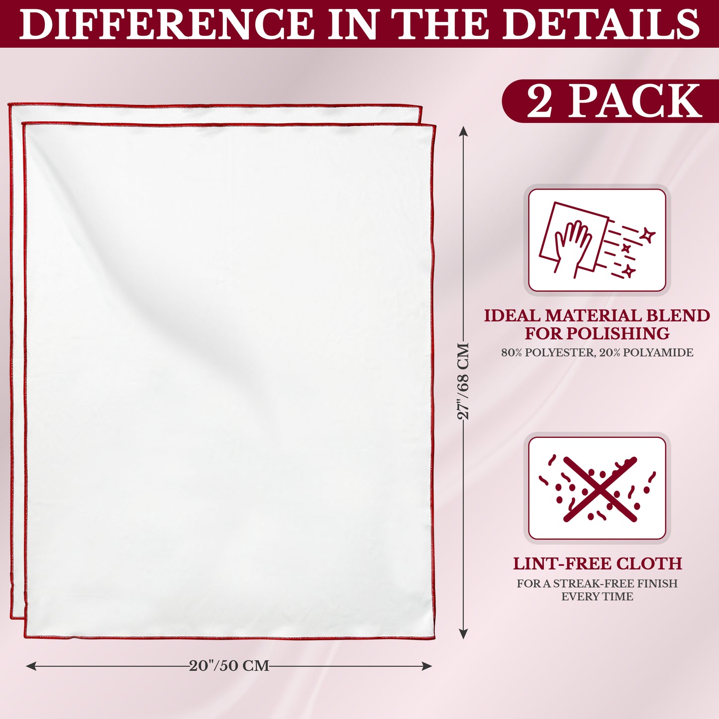 Wine Glass Polishing Cloth (Set of 2)